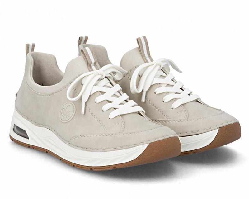 Sneakersy 40 RIEKER 44562 beżowe damskie półbuty beż