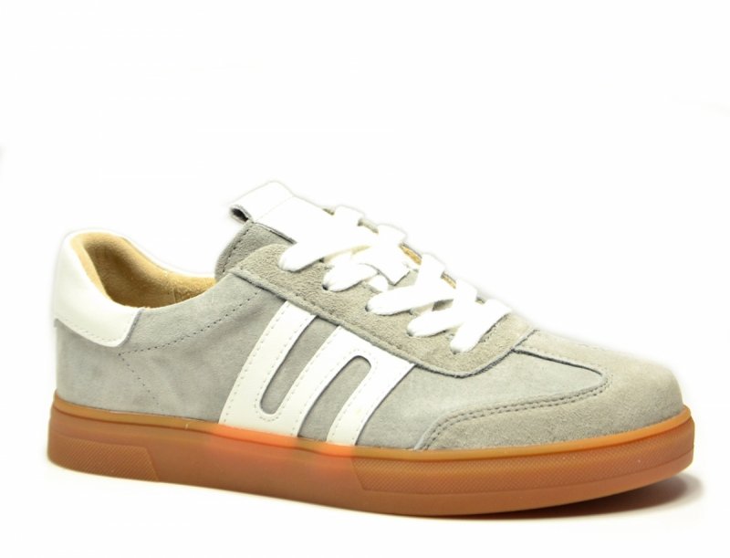 Półbuty sneakersy 40 skóra FILIPPO 6742 szare skórzane nubuk
