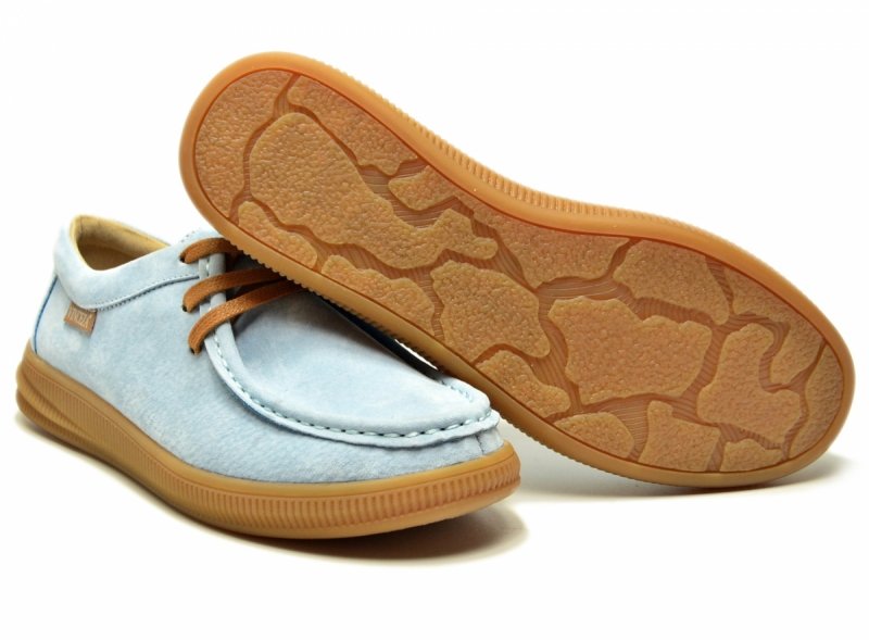 Półbuty 39 skóra VINCEZA 95391 błękitne skórzane zamsz niebieskie