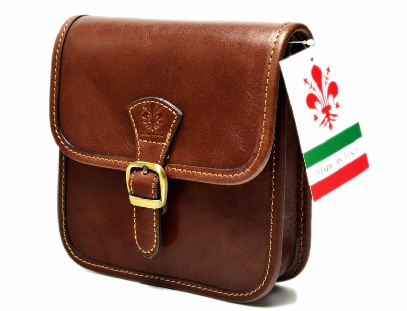 TOREBKA listonoszka skóra brązowa skórzana GREGORIO brąz