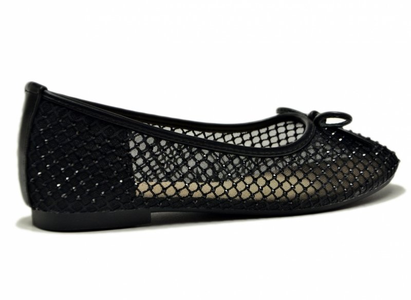 Baleriny 38 czarne VINCEZA 62270 kryształki półbuty