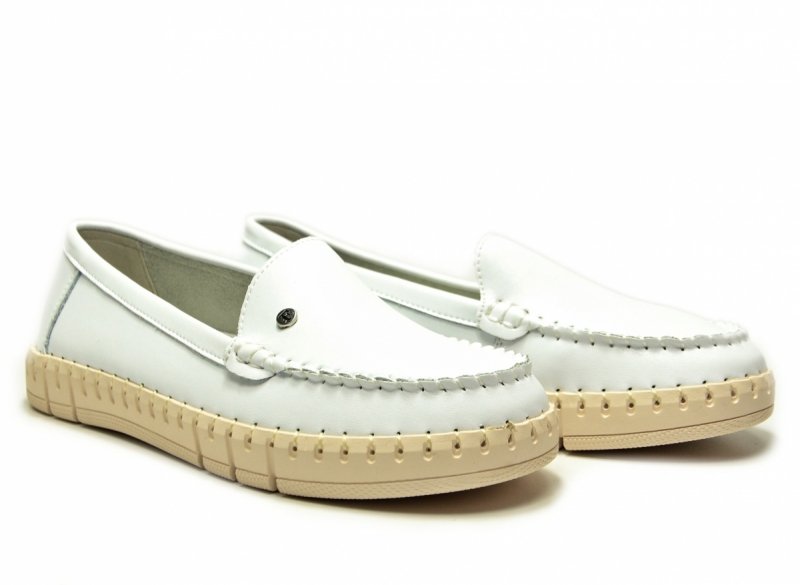 Mokasyny białe 41 skóra półbuty FILIPPO 7527 skórzane 