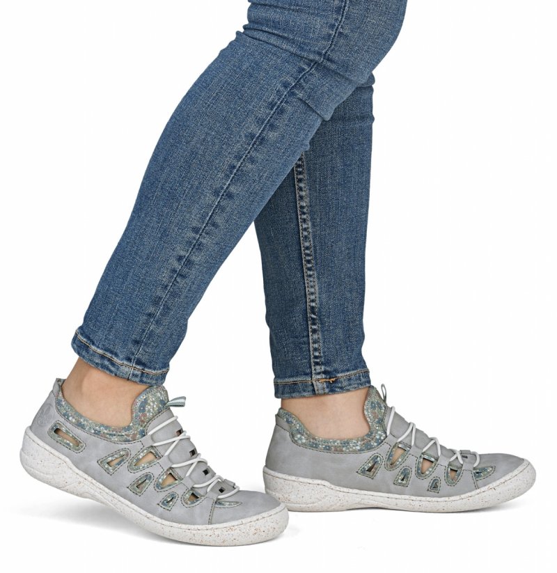 Półbuty sneakersy 37 RIEKER 54551 szare damskie ażurowane