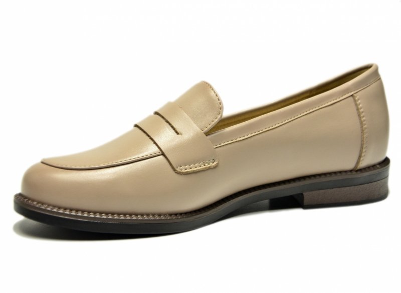 Mokasyny beż skóra 37 półbuty VINCEZA 18131 skórzane beżowe damskie