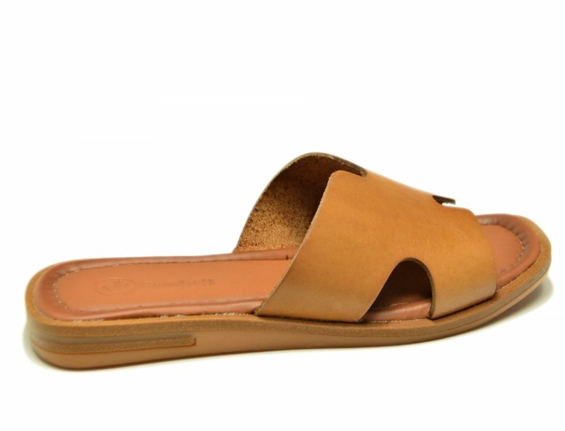 Klapki damskie skóra 41 brązowe 64013 skórzane CAMBELL