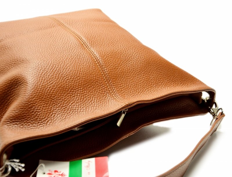 TOREBKA listonoszka MIKO skóra camel skórzana damska