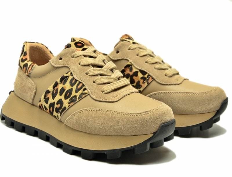 Półbuty sneakersy 38 skóra FILIPPO 7112 beżowe skórzane zamsz beż