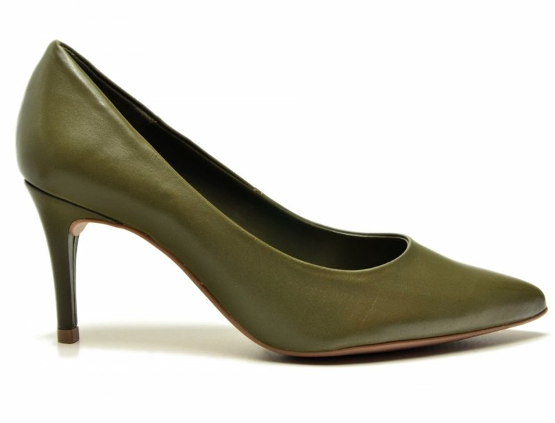 Czółenka 36 szpilki BOTTERO skóra zielone sórzane oliwkowe
