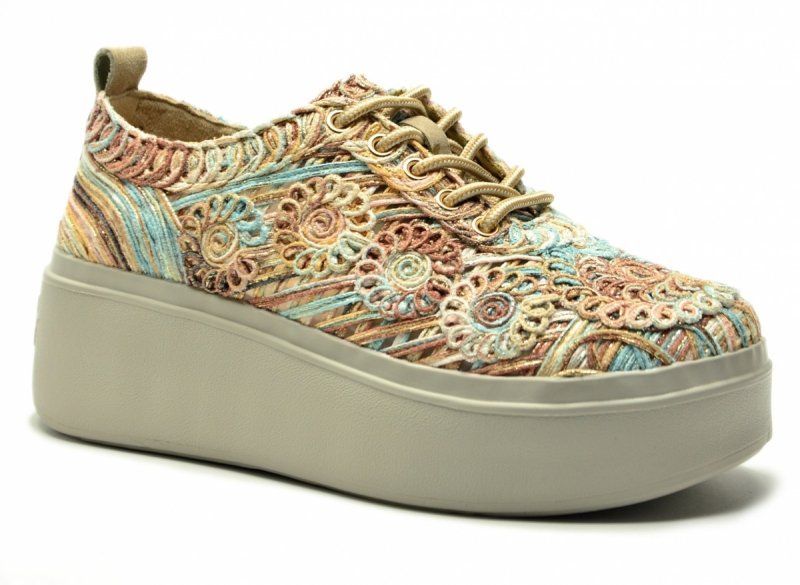 Sneakersy kolorowe 40 FILIPPO 7799 półbuty beżowe turkusowe