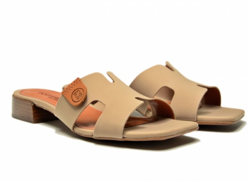 Klapki beżowe nude 40 BOTTERO lycra skóra 375803 beż