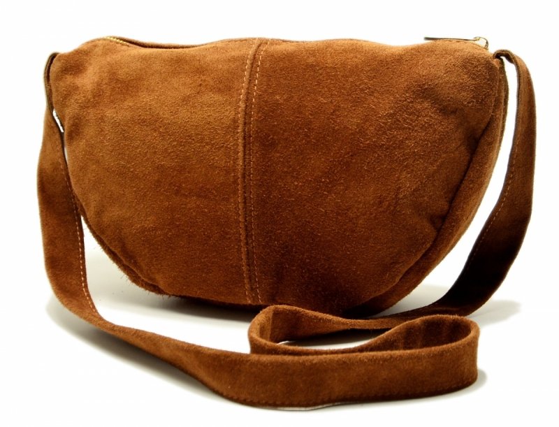 TOREBKA skóra brązowa listonoszka skórzana brąz zamsz damska LAURA BIAGGI