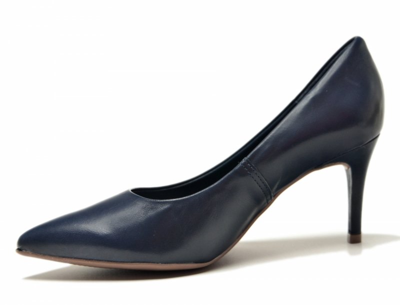 Czółenka 40 szpilki BOTTERO skóra granatowe sórzane granat