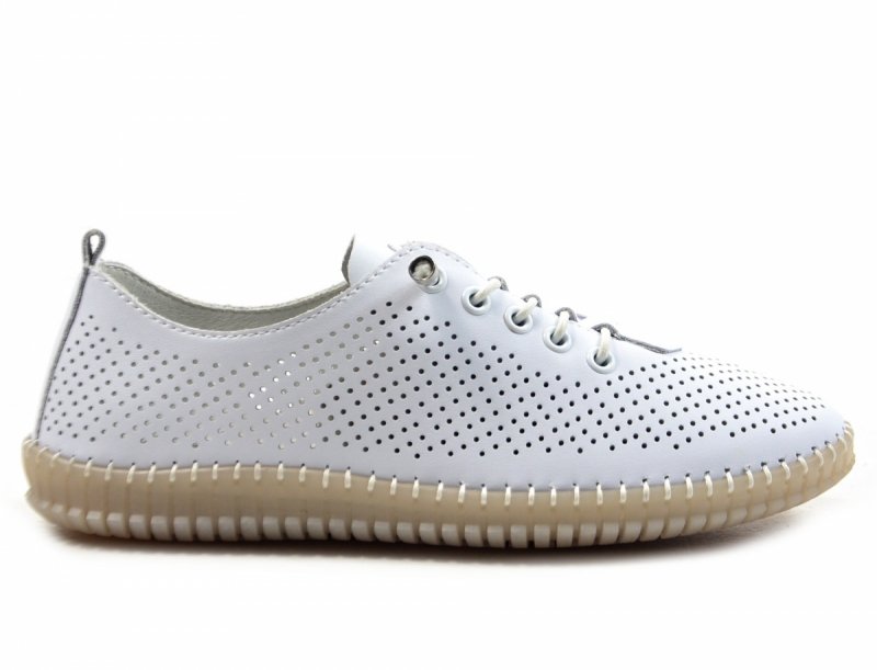 Półbuty sneakersy 38 skóra FILIPPO 6140 białe skórzane ażurowane