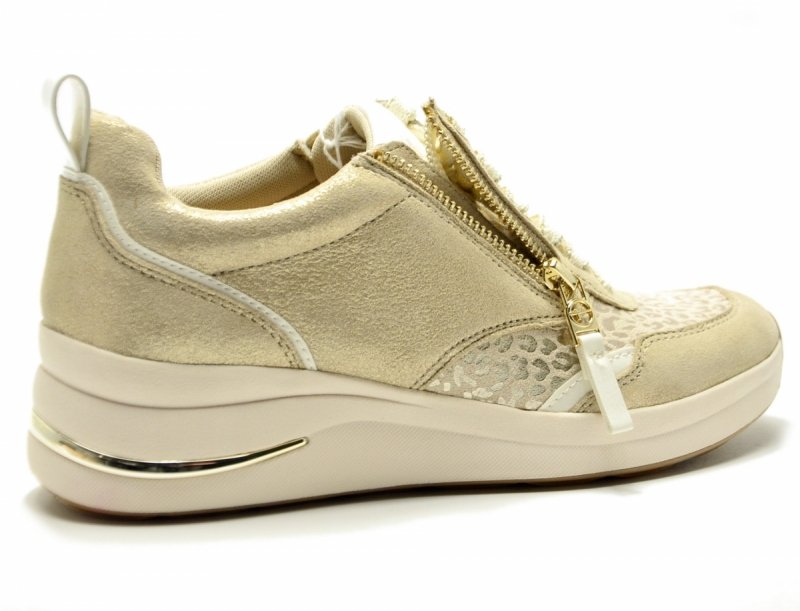 Sneakersy 39 TAMARIS 83714 skóra półbuty beżowe złote skórzane