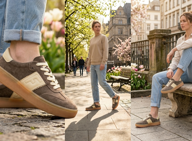 Półbuty sneakersy 41 skóra FILIPPO 7543 brązowe skórzane zamsz