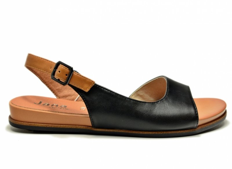 Sandały czarne 40 JANA 28160 sandałki płaskie brązowe
