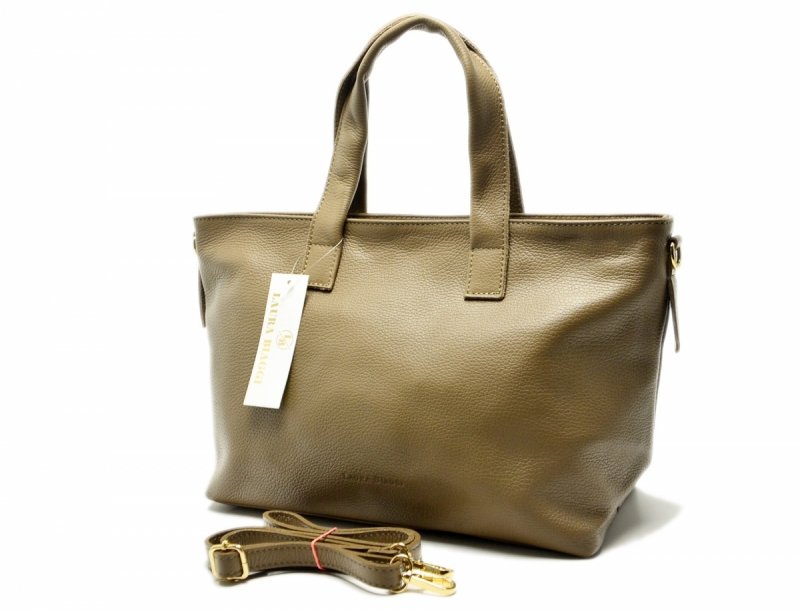 TOREBKA damska skóra taupe skórzana LAURA BIAGGI