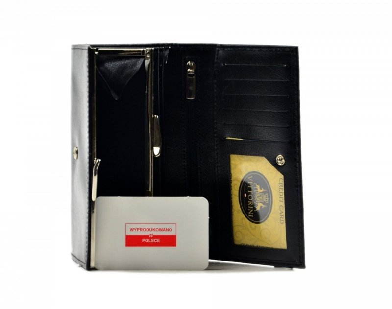 Portfel damski VITTORINI skóra czarny 