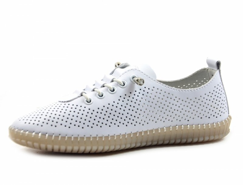 Półbuty sneakersy 41 skóra FILIPPO 6140 białe skórzane ażurowane
