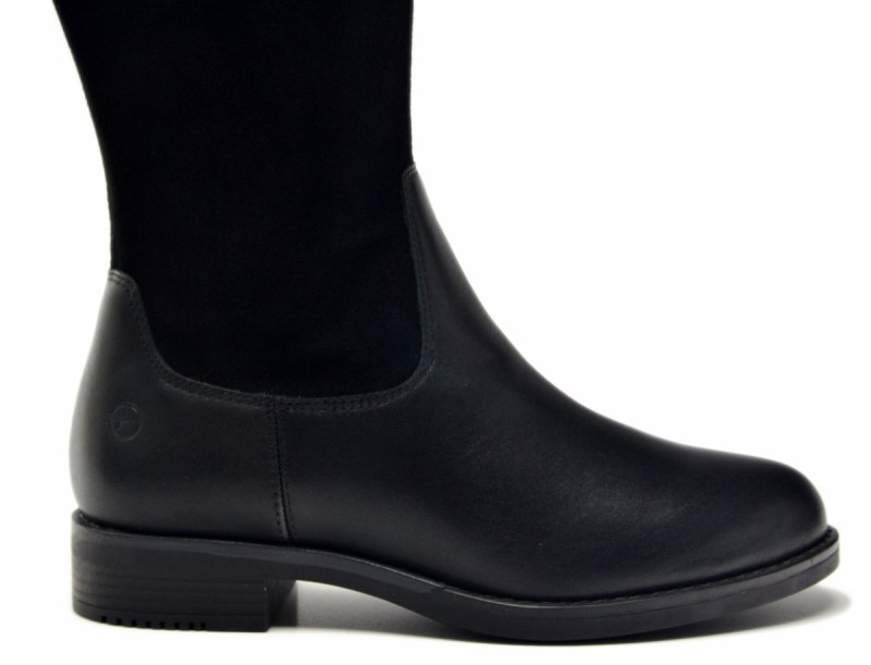 Kozaki 40 TAMARIS 85502 skóra czarne skórzane oficerki