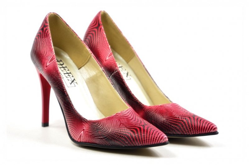 Czółenka 35 szpilki DEEX czerwone bordowe F364