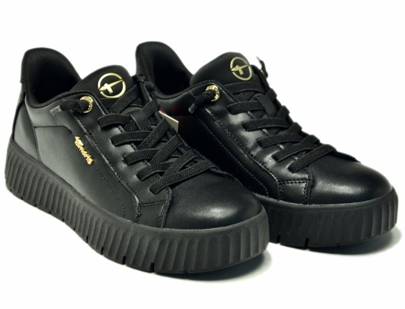 Półbuty 38 TAMARIS 83720 skóra sneakersy czarne skórzane step-in