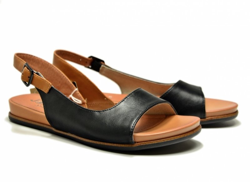 Sandały czarne 40 JANA 28160 sandałki płaskie brązowe