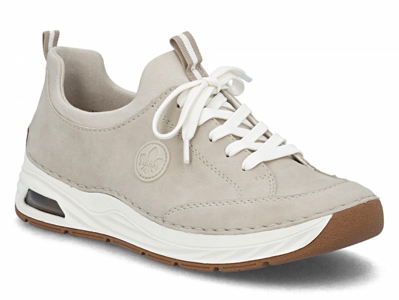 Sneakersy 38 RIEKER 44562 beżowe damskie półbuty beż