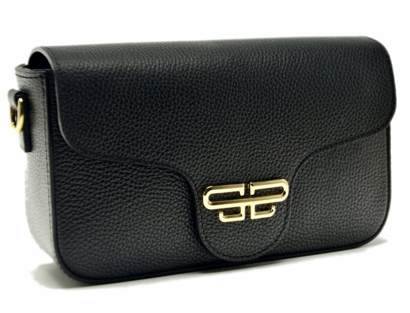 TOREBKA skóra listonoszka MIKO czarna skórzana 