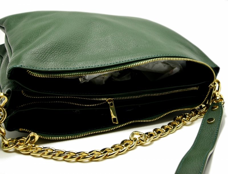 TOREBKA listonoszka skóra zielona MIKO skórzana