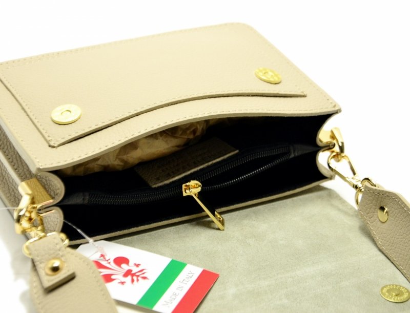 TOREBKA listonoszka skóra beżowa skórzana MIKO beż damska 