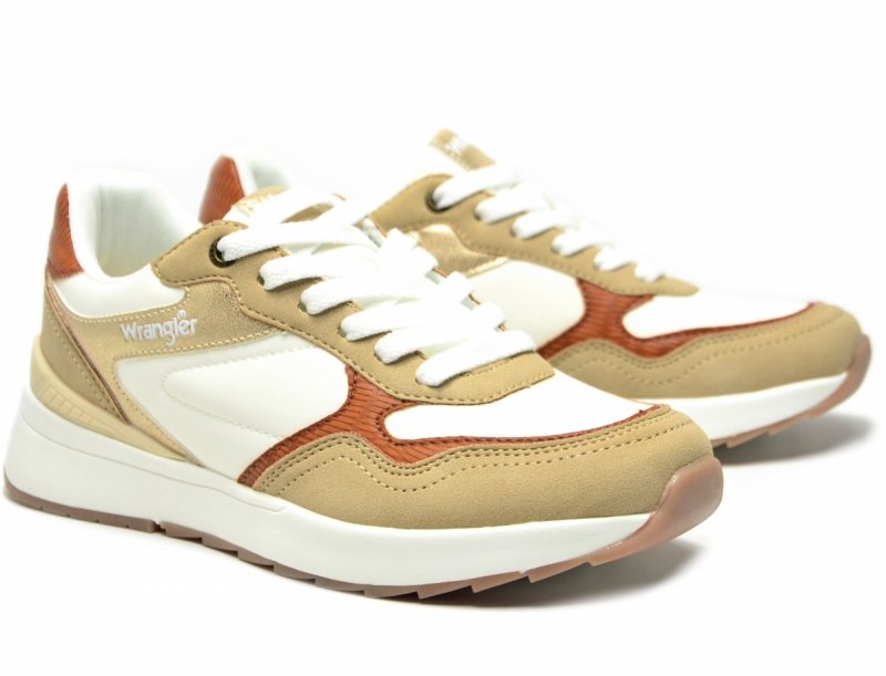 Sneakersy WRANGLER PEARL 40 półbuty sportowe damskie beżowe camel kremowe