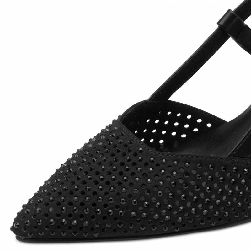 Czółenka czarne 37 MARCO TOZZI 29667 z odkrytą piętą