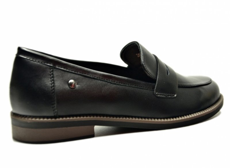 Mokasyny czarne skóra 41 półbuty VINCEZA 18131 skórzane damskie