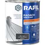 Radach 0,75L Szary GRAFIT-OWY RAL7024 PÓŁMAT farba na dach Rafil  ocynk stal aluminium 
