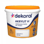 Dekoral Akrylit W PLUS 3L BIAŁY farba lateksowa biała odporna na szorowanie emulsja