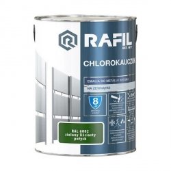 Rafil Chlorokauczuk 5L Zielony Liściasty RAL6002 zielona farba metalu betonu emalia chlorokauczukowa 