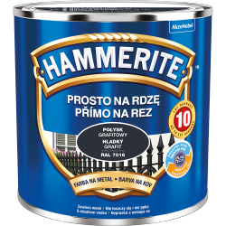 Hammerite Na Rdzę 0,25L GRAFIT-OWY RAL7016 POŁYSK hamerite farba szybkoschnąca antykorozyjna gruntoemalia