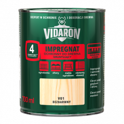 Vidaron Impregnat 0,7L V01 Bezbarwny Gruntujący Podkład Grunt ochronny ogrodzeń altan elewacji ochronny