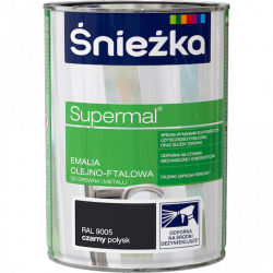 Śnieżka Olejna CZARNY RAL9005 czarna 0,8L Supermal farba olejno-ftalowa drewna metalu emalia połysk