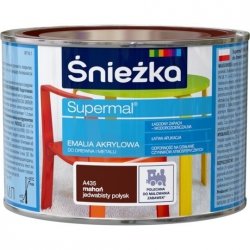 Śnieżka Emalia Akrylowa 0,4L MAHOŃ A435 POŁYSK JEDWABISTY Farba Supermal
