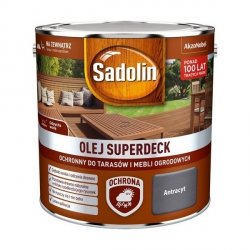 Sadolin Superdeck olej 2,5L ANTRACYT-OWY do drewna tarasów mebli ogrodowych mat