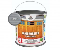 Colorit Lakierobejca Drewna 2,5L SZARY szybkoschnąca satynowa farba do