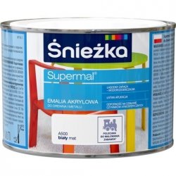 Śnieżka Emalia Akrylowa 0,4L BIAŁY A500 MAT Biała Farba Supermal