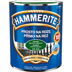 Hammerite Na Rdzę 0,7L ZIELONY RAL6002 LIŚCIASTY POŁYSK hamerite farba szybkoschnąca antykorozyjna gruntoemalia