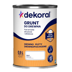 Dekoral Grunt Do Drewna 0,9L BIAŁY podkład emalia farba podkładowa ftalowa biała gruntomal