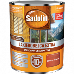 Sadolin Extra lakierobejca 0,75L CZERWIEŃ SZWEDZKA 98 PÓŁMAT do drewna fasad domków okien drzwi