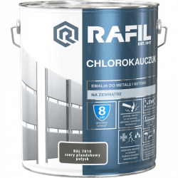 Rafil Chlorokauczuk 10L Szary Plandekowy RAL7010 szara farba metalu betonu emalia chlorokauczukowa