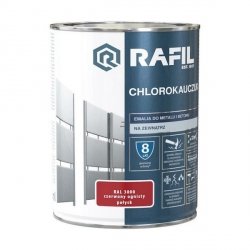 Rafil Chlorokauczuk 0,9L Czerwony Ognisty RAL3000 czerwona farba metalu betonu emalia chlorokauczukowa