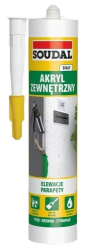 Silikon Akrylowy Zewnętrzny 280ml Biały odporny Soudal do elewacji parapetów